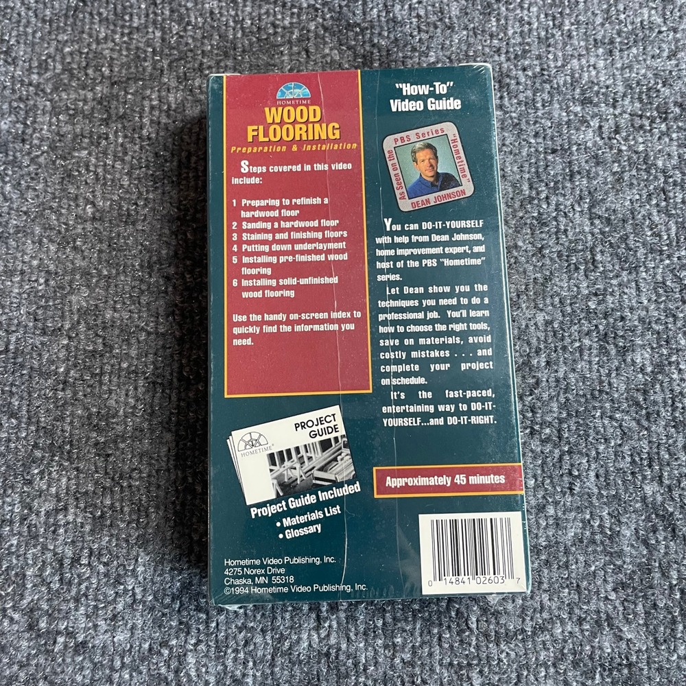 Hometime Wood Flooring Preparation Installation VHS Dean Johnson PBS 1994 New - Picture 3 of 7